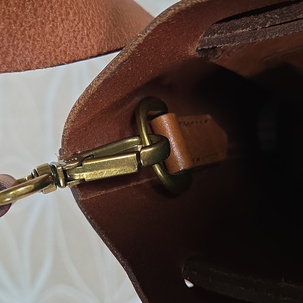 Madewell Brown Leather Bucket Bag - Picture 9 of 14